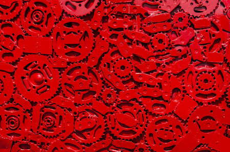 Texture image of a lot of colorful machine gearsの写真素材