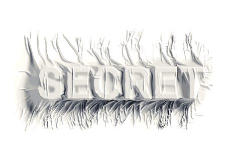 Vector,A 3Ds Cloth falling on words "SECRET "のイラスト素材