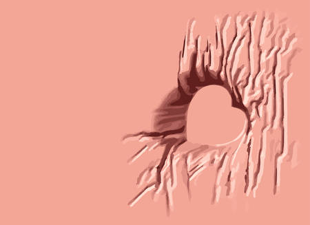 Vector, Dropped pink color cloth on heart sign, background for valentine's dayのイラスト素材