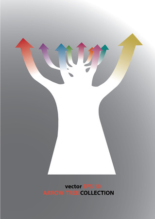 color full arrow chart made like a treeのイラスト素材