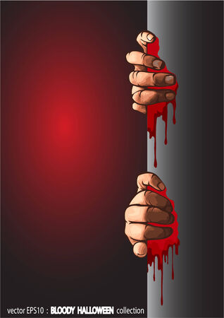 Halloween collection.  two hands and the bloodのイラスト素材