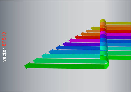 The 3D curved arrow which have spectrum color のイラスト素材