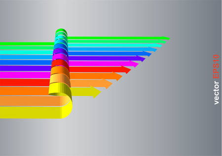 The 3D curved arrow which have spectrum color のイラスト素材