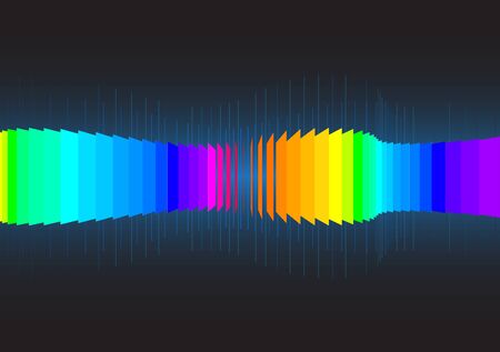 3d vector sound wave made from a lot of planes align follow pathのイラスト素材
