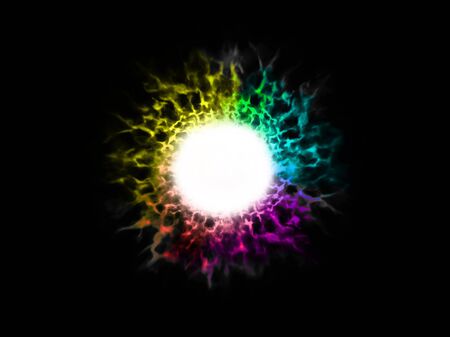 Illustration abstract image of explosion spectrum color fire ballの写真素材