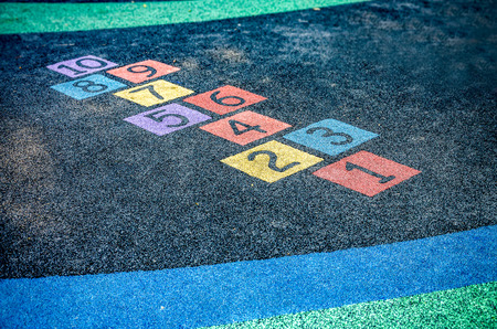 An image of colorful number on playgroundの写真素材