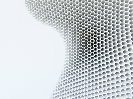 Rendered image of a 3D a lot of little holes on white wallの写真素材