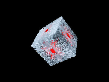3ds renderes of electricity curcuit cubeの写真素材