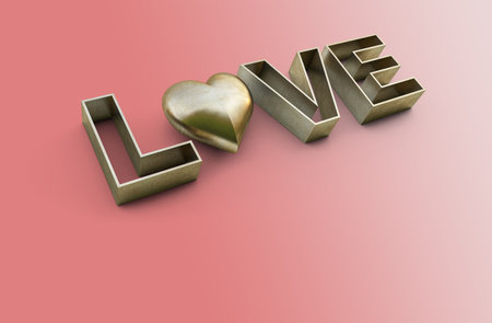 3D rendering image of valentine's day background. Background & Text box mockup in smart object layer.の写真素材