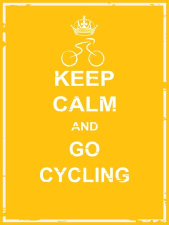 Keep calm and go cycling poster for cycling activityのイラスト素材