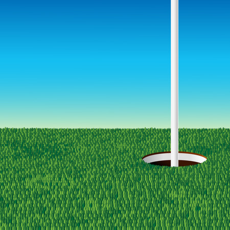 ith flag pole in clear blue sky backgrounのイラスト素材