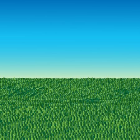 green grass field and clear blue sky background vector illustrationのイラスト素材