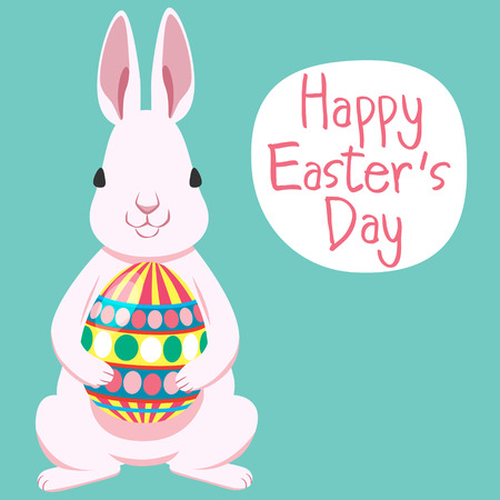 White Happy Easterのイラスト素材