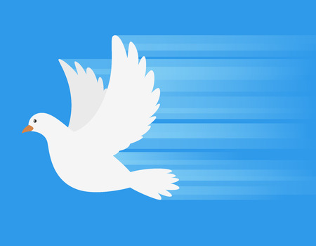White Dove flying with speed line vector illustrationのイラスト素材