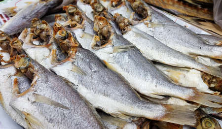 Dried fish. Dried fish in an Asian market.