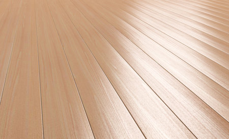 Clean Wood floor 3d perspective renderingの写真素材