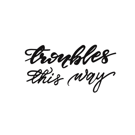 Lettering Troubles this wayのイラスト素材