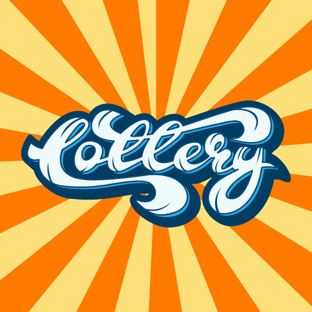 Vector illustration with graphic elements and lettering Lottery.のイラスト素材