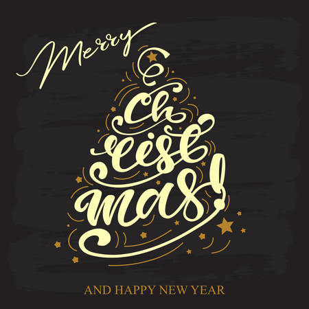 Vector illustration with Christmas lettering.のイラスト素材