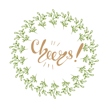 Vector illustration with graphic elements and lettering Cheers.のイラスト素材