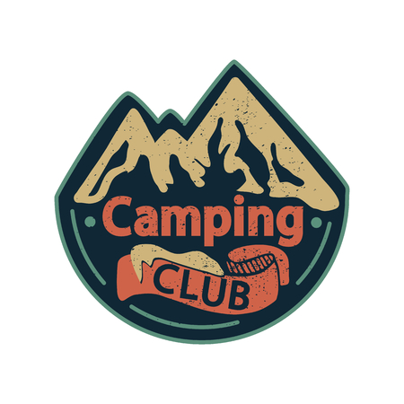 Vector illustration with graphic elements and lettering Camping Club.のイラスト素材
