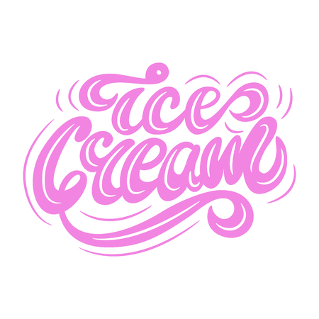 Vector illustration with lettering Ice Cream.のイラスト素材