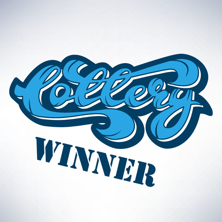 Vector illustration with graphic elements and lettering Lottery winner.のイラスト素材