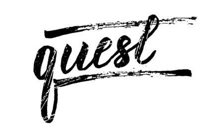 Vector illustration of quest on white background with lettering.のイラスト素材