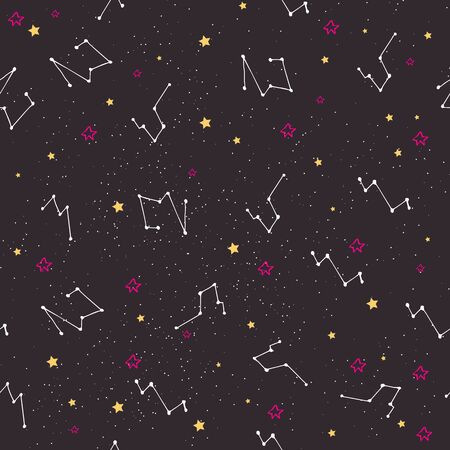Seamless pattern with constellations.