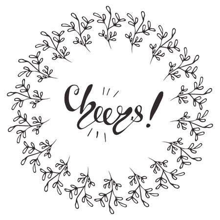 Vector illustration with graphic elements and lettering. Cheersのイラスト素材