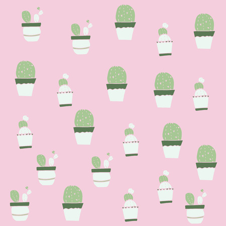 Seamless pattern with flowers in potsのイラスト素材