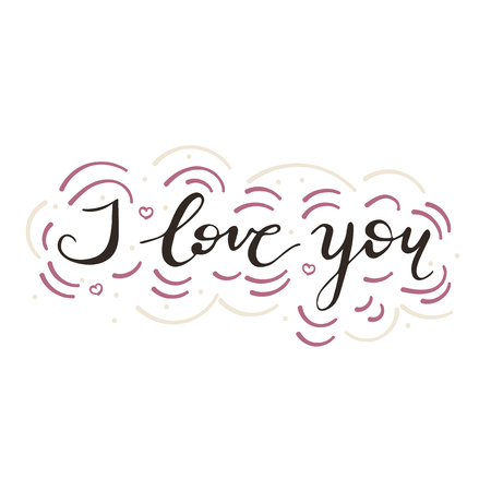 Lettering I love youのイラスト素材