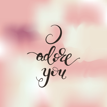Greeting card design with lettering I adore you illustration.のイラスト素材