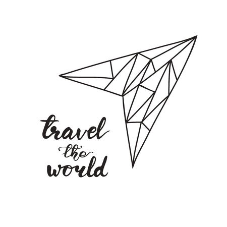 Card design with lettering Travel illustration.のイラスト素材