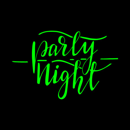 Banner design with lettering Party night.のイラスト素材