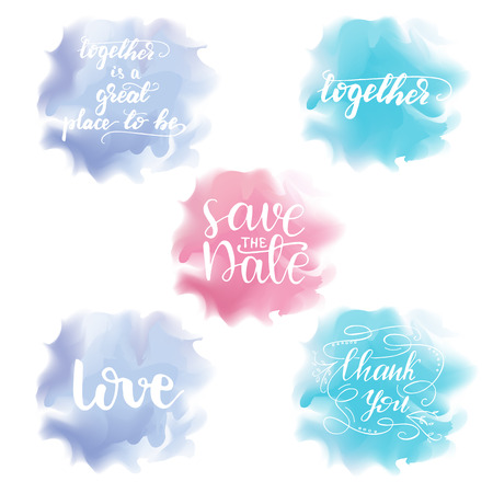 Wedding Lettering Set. Vector illustration.のイラスト素材