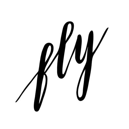 Lettering Fly. Vector illustration.のイラスト素材