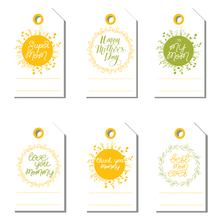 Greeting Lettering set for Mother's Day. Vector illustration.のイラスト素材