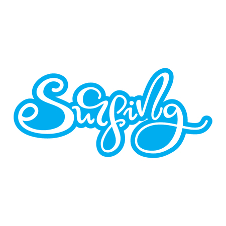 Lettering Surfing. Vector illustration.のイラスト素材