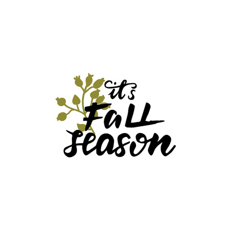 Lettering It's Fall season. Vector illustration.のイラスト素材