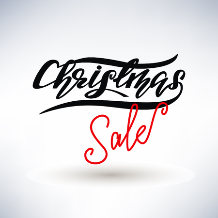 Banner Design with lettering Christmas Sale. Vector illustration.のイラスト素材