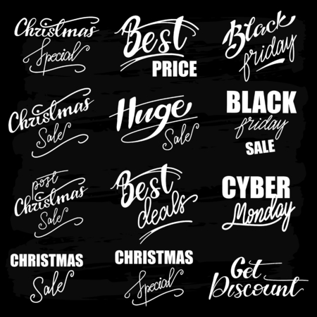 Set of Commercial Lettering phrases. Vector illustration.のイラスト素材