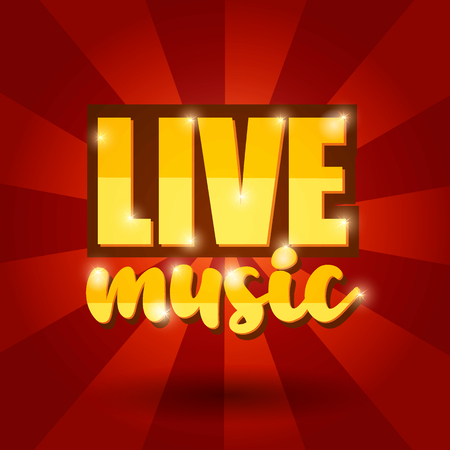 Live music banner design. Vector Illustration.のイラスト素材