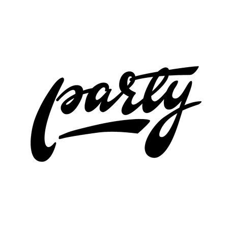 Vector illustration with lettering Party.のイラスト素材