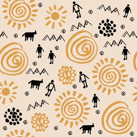 Set of pattern designs with tribal elements. Vector illustration.のイラスト素材