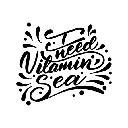 Vector illustration with lettering I need Vitamin Sea.のイラスト素材