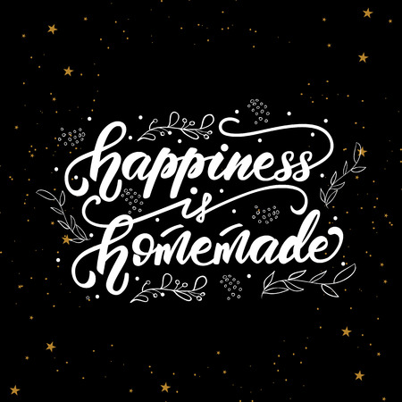 Lettering poster with a phrase about home. Vector illustration.のイラスト素材