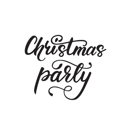 Lettering design "Christmas party". Vector illustration.のイラスト素材