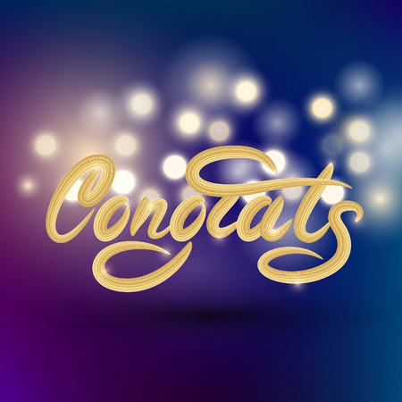 Congrats lettering banner design. Vector illustration.のイラスト素材