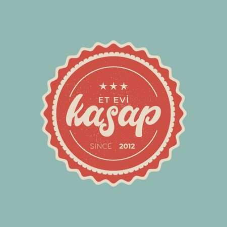 Butchery written in Turkish language - lettering badge design.のイラスト素材